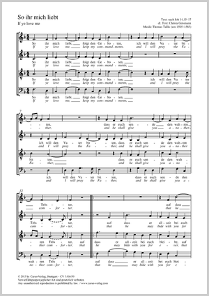 thomas tallis if ye love me full score separate edition with if ye love me tallis sheet music