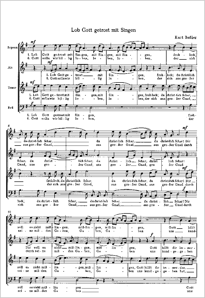 Kurt Bossler Lob Gott Getrost Mit Singen Full Score Carus Verlag