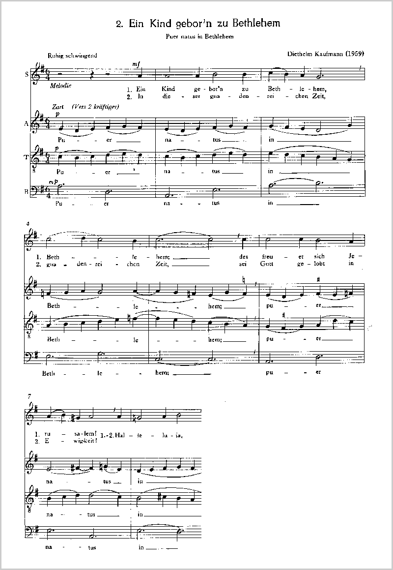 Praetorius - Puer natus in Bethlehem (Ein Kind geborn): free music links from Classic Cat