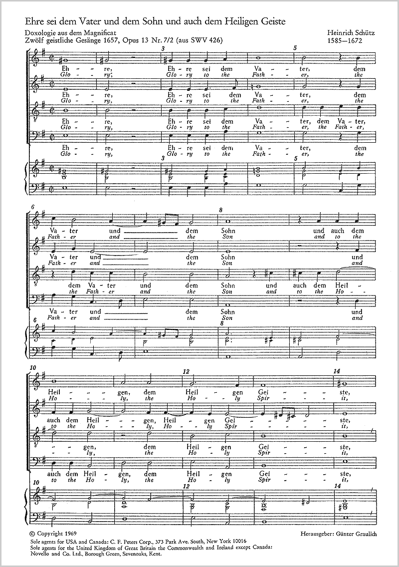 Heinrich Schütz Ehre sei dem Vater Partitur CarusVerlag Heinrich Schütz Ehre sei dem Vater Partitur CarusVerlag